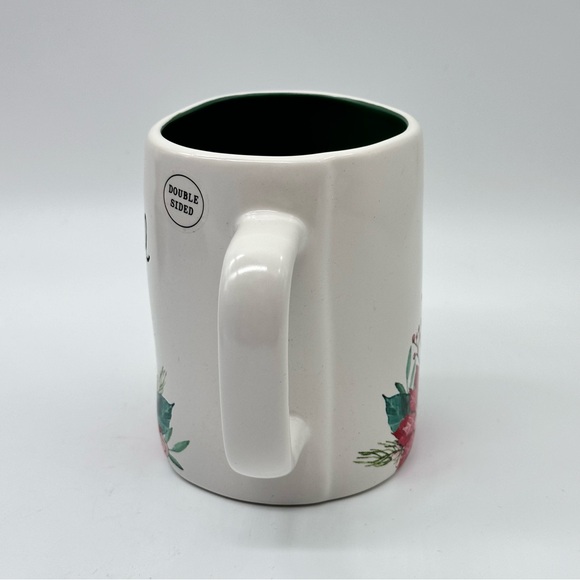 Rae Dunn NOEL Ceramic Mug - double sided - green interior - Picture 2 of 6